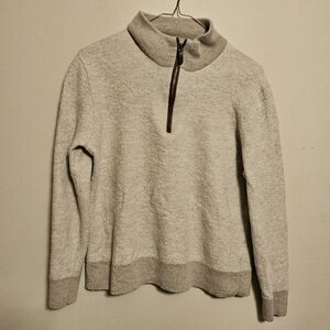 Untuck It XL 100% Extrafine Merino Wool Beige Quarter Zip Sweatshirt